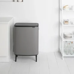 Sale Brabantia Bo touch bin high 2x30 L, Mineral concrete Grey