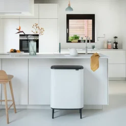 Online Brabantia Bo touch bin high 2x30 L, White