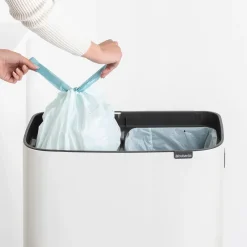 Online Brabantia Bo touch bin high 2x30 L, White
