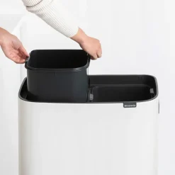 Online Brabantia Bo touch bin high 2x30 L, White