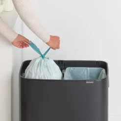 Waste Paper Baskets & Bins^Brabantia Bo touch bin 2x30 L, matte Black