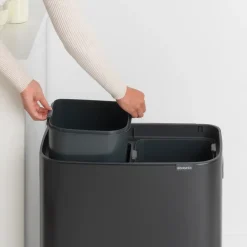 Waste Paper Baskets & Bins^Brabantia Bo touch bin 2x30 L, matte Black