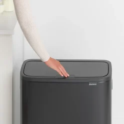 Waste Paper Baskets & Bins^Brabantia Bo touch bin 2x30 L, matte Black