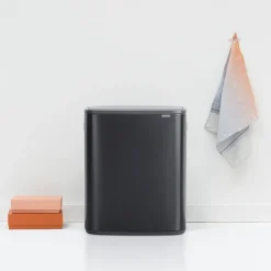 Waste Paper Baskets & Bins^Brabantia Bo touch bin 2x30 L, matte Black