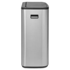 Waste Paper Baskets & Bins^Brabantia Bo touch bin 2x30 L, matte-brushed steel Silver-coloured