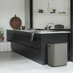 Brabantia Bo touch bin 2x30 L, Mineral concrete Grey