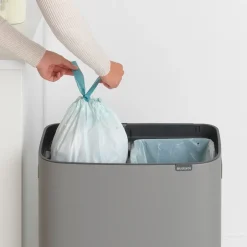 Brabantia Bo touch bin 2x30 L, Mineral concrete Grey