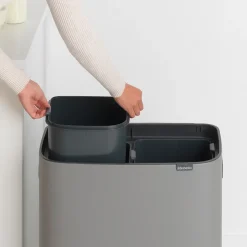 Brabantia Bo touch bin 2x30 L, Mineral concrete Grey