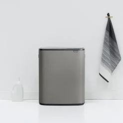 Brabantia Bo touch bin 2x30 L, Mineral concrete Grey