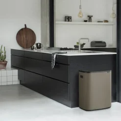 Waste Paper Baskets & Bins^Brabantia Bo touch bin 2x30 L, Platinum Grey