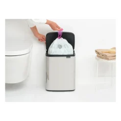 Pedal Bins|Pedal Bins^Brabantia Bo waste bin 12 L, Brushed steel - shiny Silver-coloured