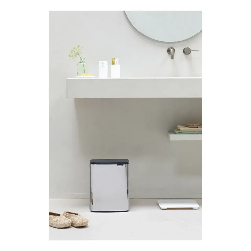 Pedal Bins|Pedal Bins^Brabantia Bo waste bin 12 L, Brushed steel - shiny Silver-coloured