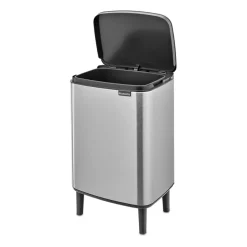 Pedal Bins|Pedal Bins^Brabantia Bo waste bin high 12 L, Brushed steel - matte Silver-coloured