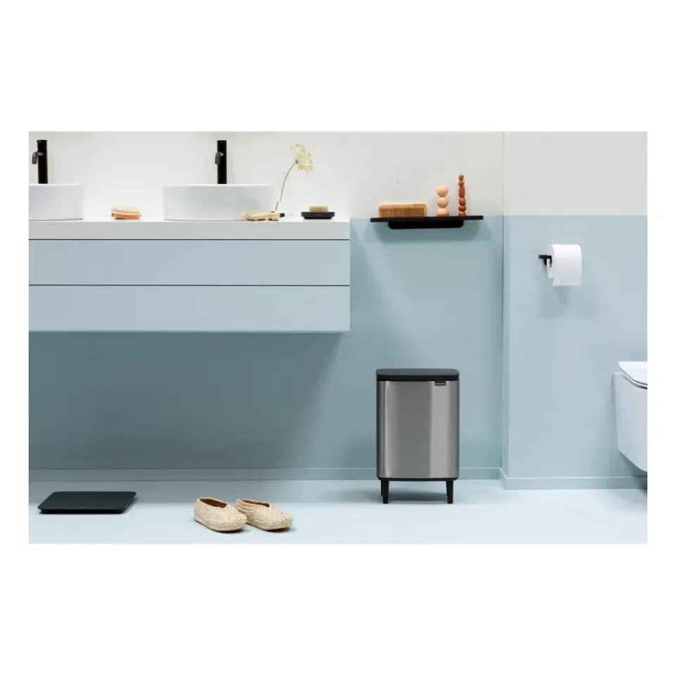 Pedal Bins|Pedal Bins^Brabantia Bo waste bin high 12 L, Brushed steel - matte Silver-coloured