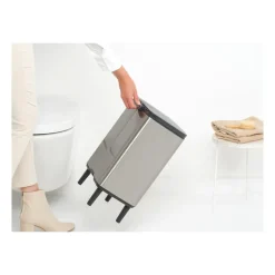 Pedal Bins|Pedal Bins^Brabantia Bo waste bin high 12 L, Brushed steel - matte Silver-coloured
