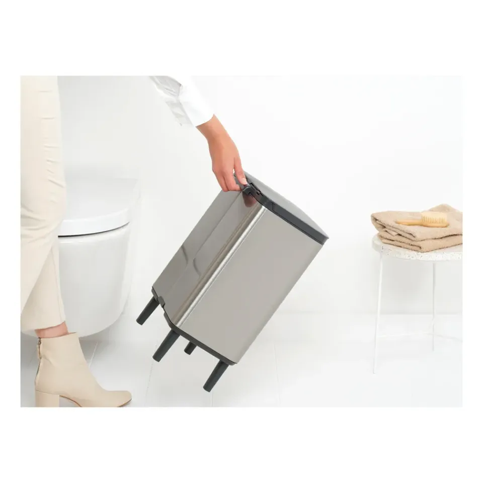 Pedal Bins|Pedal Bins^Brabantia Bo waste bin high 12 L, Brushed steel - matte Silver-coloured