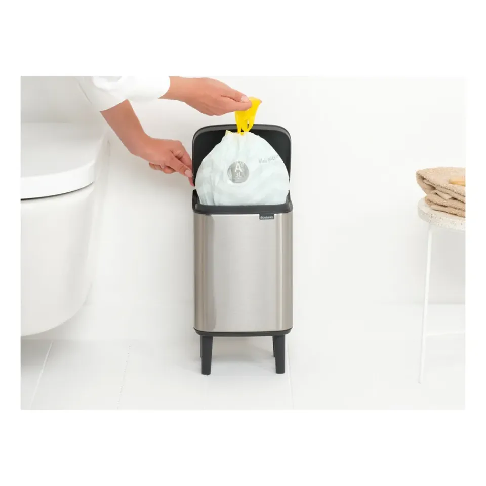 Pedal Bins|Pedal Bins^Brabantia Bo waste bin high 4 L, Brushed steel - matte Silver-coloured