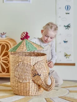 New Bloomingville Bobo basket with lid 35x50 cm, Natural Brown