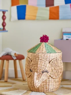 New Bloomingville Bobo basket with lid 35x50 cm, Natural Brown