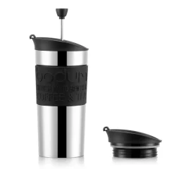 Outlet Bodum Travel press mug chrome, Black