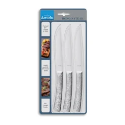 Steak Knives|Table Cutlery^Amefa Bongo grill knife 3-pack, Stainless steel Silver-coloured