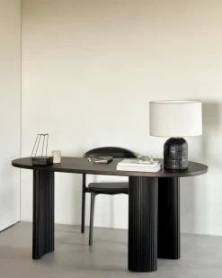 Clearance Ethnicraft Boomerang desk, Dark stained mahogany,160x83x76 cm Brown
