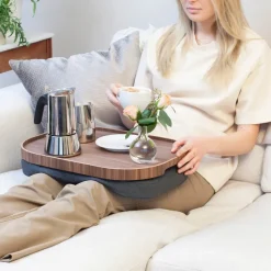 Clearance Bosign Knee tray curveline large 34x47 cm, Walnut Brown