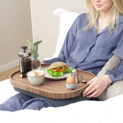 Clearance Bosign Knee tray curveline large 34x47 cm, Walnut Brown