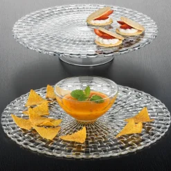 New Nachtmann Bossa Nova cake dish/chip and dip plate, clear Transparent