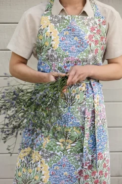 Clearance Almedahls Botanic Garden apron, Multi-blue MultiBlue