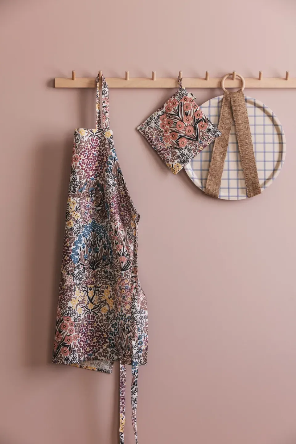 Aprons^Almedahls Botanic Garden apron, Pink brown MultiPink