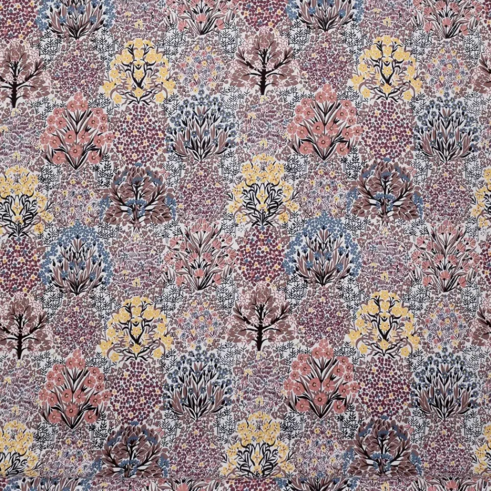 Fabric By The Metre^Almedahls Botanical Garden linen, Pink brown MultiPink