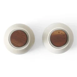 Salt & Pepper Grinders^Audo Copenhagen Bottle Grinder spice grinder ceramic 2-pack, Sand (walnut lid) BeigeGrey