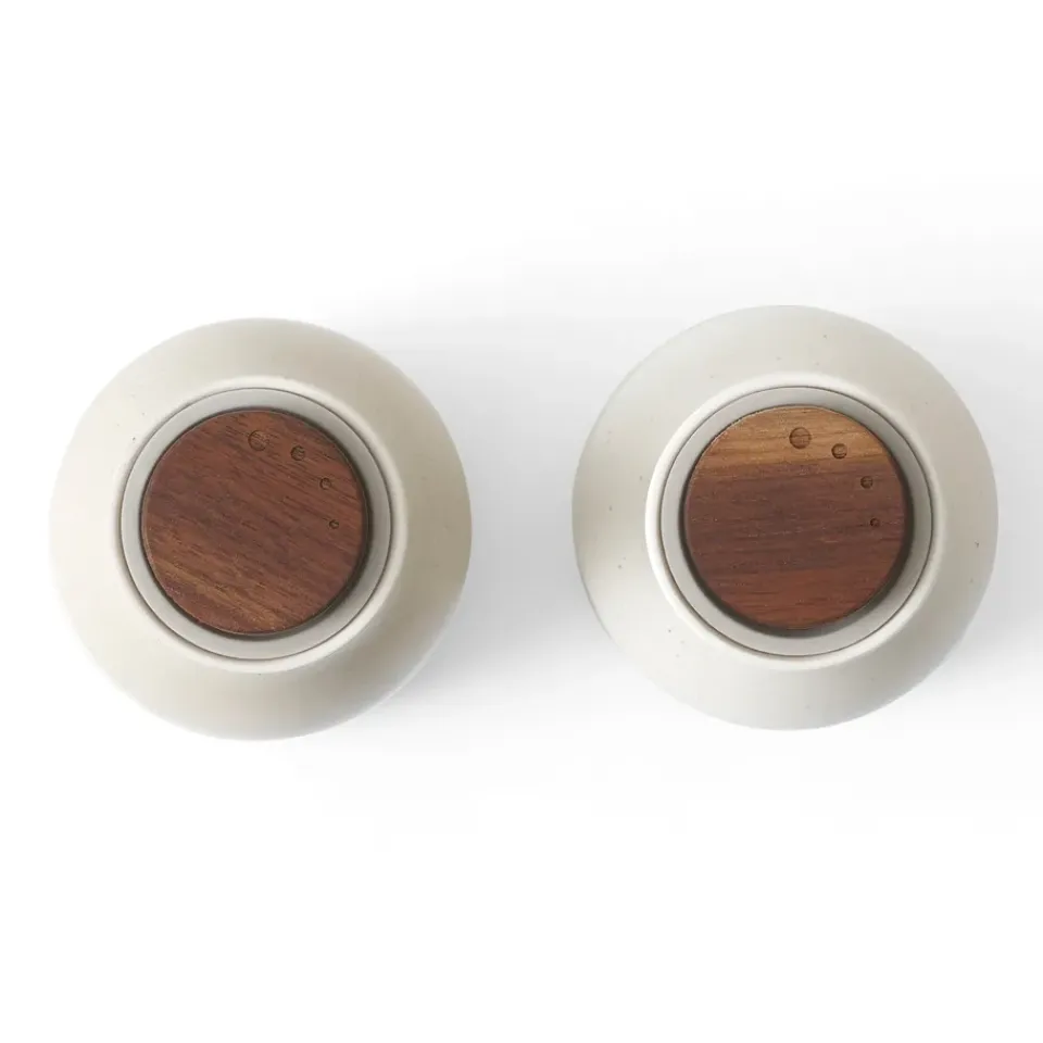 Salt & Pepper Grinders^Audo Copenhagen Bottle Grinder spice grinder ceramic 2-pack, Sand (walnut lid) BeigeGrey