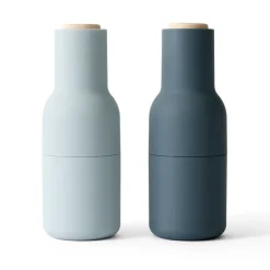 Salt & Pepper Grinders^Audo Copenhagen Bottle Grinder spice mill 2-pack, s (beech-wood lid) Blue