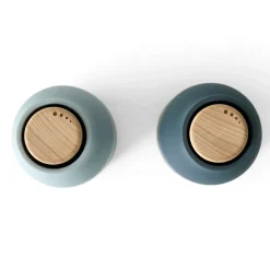 Salt & Pepper Grinders^Audo Copenhagen Bottle Grinder spice mill 2-pack, s (beech-wood lid) Blue