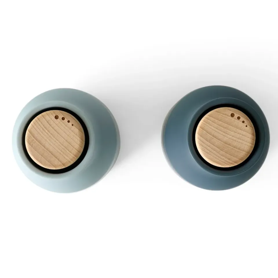 Salt & Pepper Grinders^Audo Copenhagen Bottle Grinder spice mill 2-pack, s (beech-wood lid) Blue