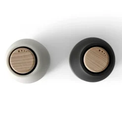Salt & Pepper Grinders^Audo Copenhagen Bottle Grinder spice mill 2-pack, ash-carbon (beech-wood lid) BlackWhite