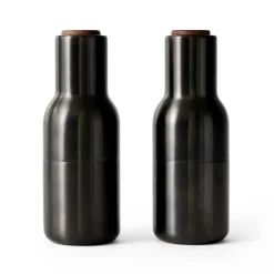 Outlet Audo Copenhagen Bottle Grinder spice mill metal 2-pack, Bronzed brass (wallnut lid) Black