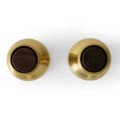 Salt & Pepper Grinders^Audo Copenhagen Bottle Grinder spice mill metal 2-pack, Brushed brass (wallnut lid) Brown
