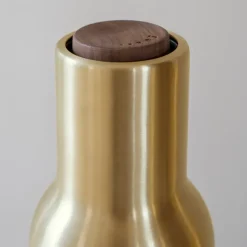 Salt & Pepper Grinders^Audo Copenhagen Bottle Grinder spice mill metal 2-pack, Brushed brass (wallnut lid) Brown
