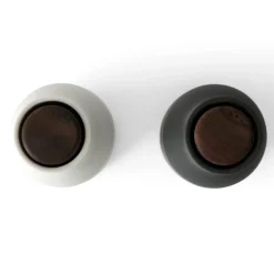 Salt & Pepper Grinders^Audo Copenhagen Bottle Grinder spice mill 2-pack, ash-carbon (wallnut lid) BlackWhite