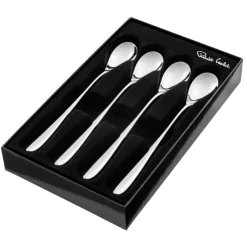 Tea & Coffee Spoons^Robert Welch Bourton Bright latté spoon 4 pieces, Stainless steel Silver-coloured