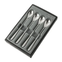 Tea & Coffee Spoons^Robert Welch Bourton Bright latté spoon 4 pieces, Stainless steel Silver-coloured