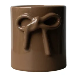 Flower Pots^DBKD Bow pot Ø11 cm, Shiny nougat Brown