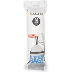 New Brabantia bin liners, 60 liter White