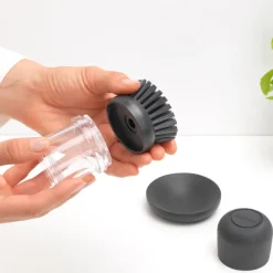 Other Washing & Cleaning Accessories^Brabantia dish soap holder with dish brush, dark Grey