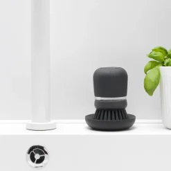 Other Washing & Cleaning Accessories^Brabantia dish soap holder with dish brush, dark Grey