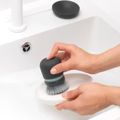 Other Washing & Cleaning Accessories^Brabantia dish soap holder with dish brush, dark Grey