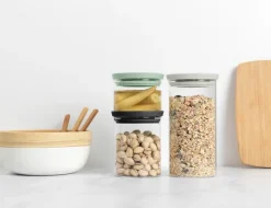 Discount Brabantia glass jar 3-pack, Black-grey-green Multi